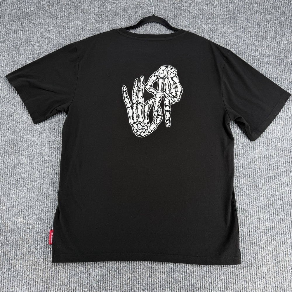 Members Only‎ skeleton hand graphic t-shirt men's 2XL black cotton streetwear